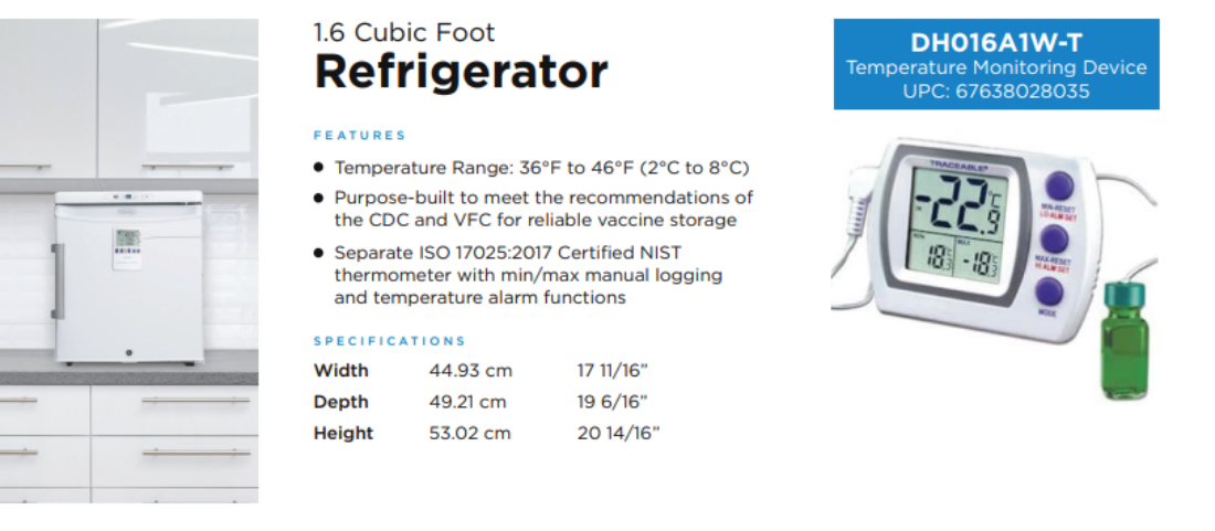 Danby Dh016A1W-T 1.6 Cf Medical Refrigerator Digitatemp