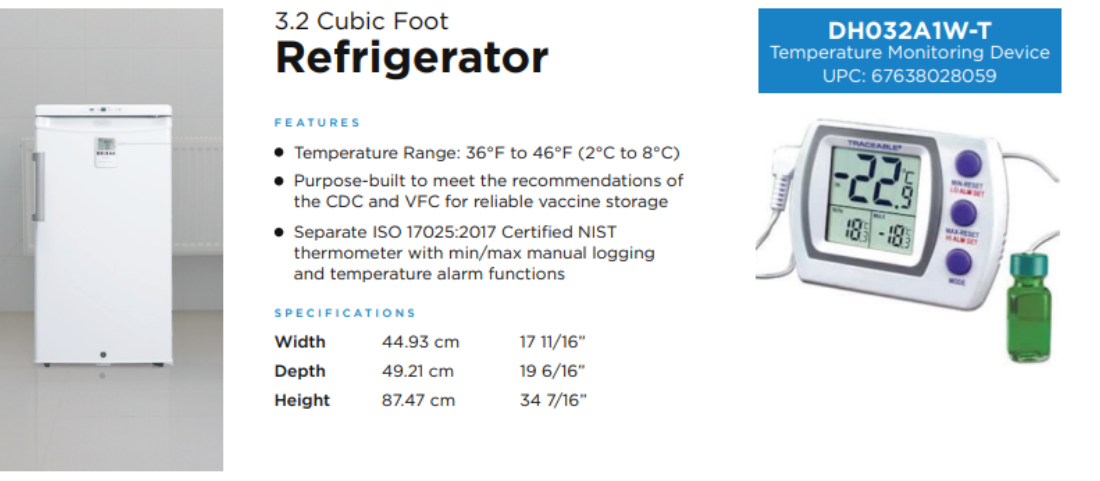 Danby Dh016A1W-T 1.6 Cf Medical Refrigerator Digitatemp