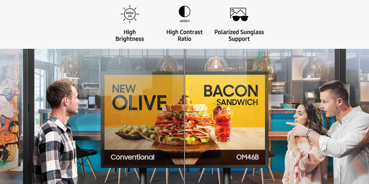 Samsung Om55B 55 Inch Indoor High Brightness Smart Signage