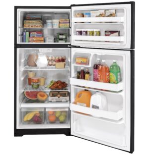 Ge Hps16Btnrbb Top Freezer Refrigerator 15.6 Cu Ft Black
