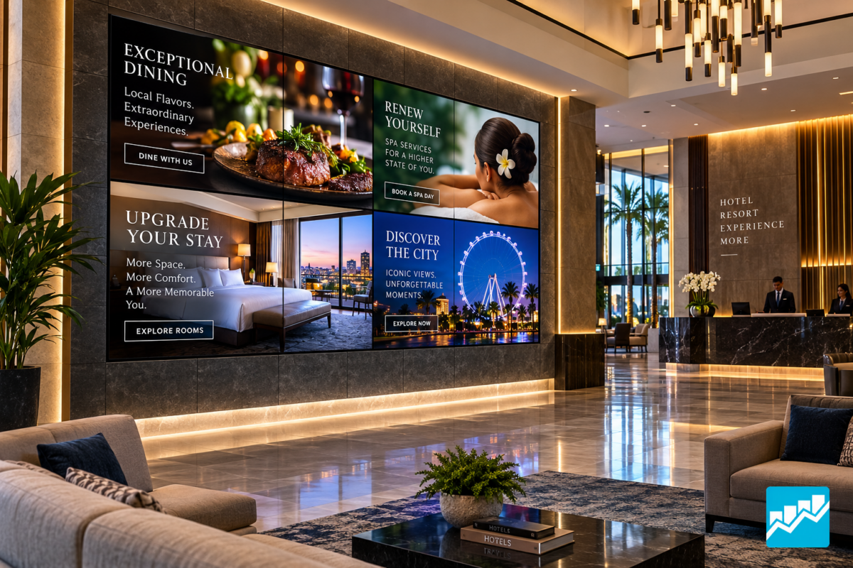 Hotel Advertising Video Wall: Powerful Hotel Marketing Solutions Hotel Advertising Video Wall: Powerful Hotel Marketing Solutions