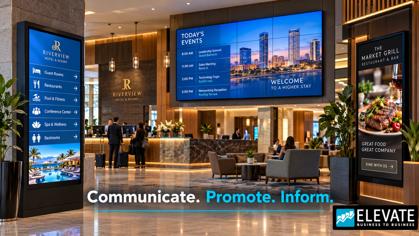 Digital Signage and a Commercial TV: Key Differences for Hotels and Businesses Digital Signage And A Commercial Tv: Key Differences For Hotels And Businesses