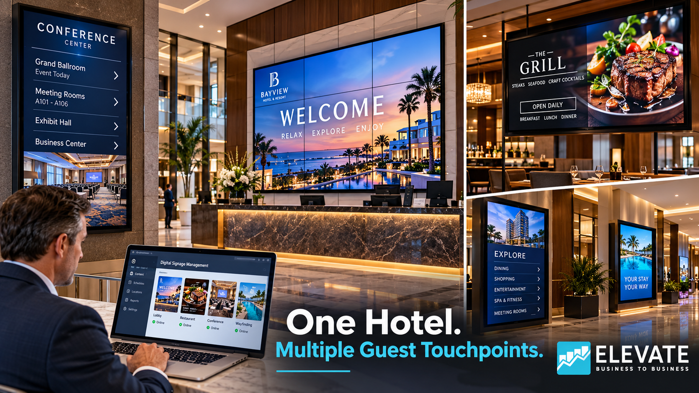 Best Digital Signage Solution For Hotels | Elevate B2B
