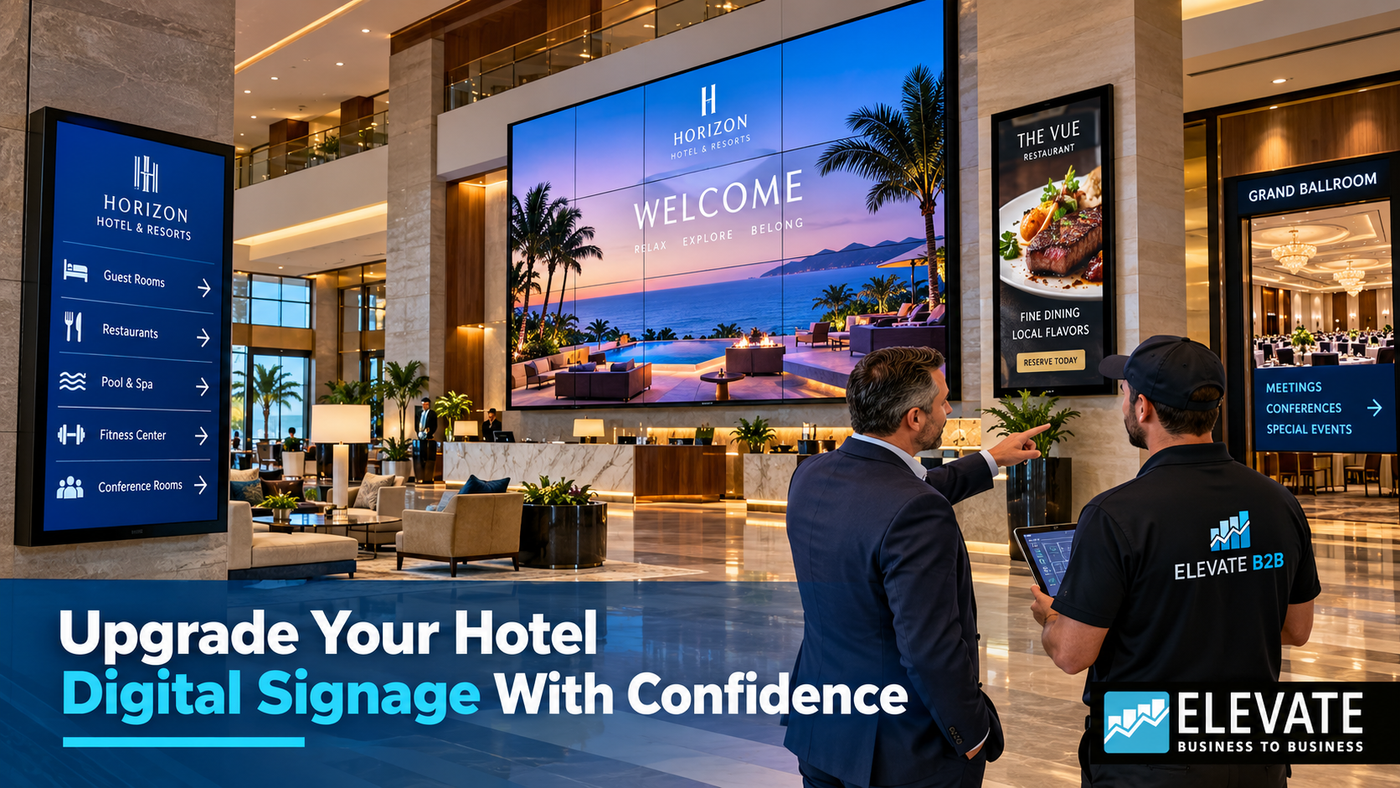 Best Digital Signage Solution For Hotels | Elevate B2B